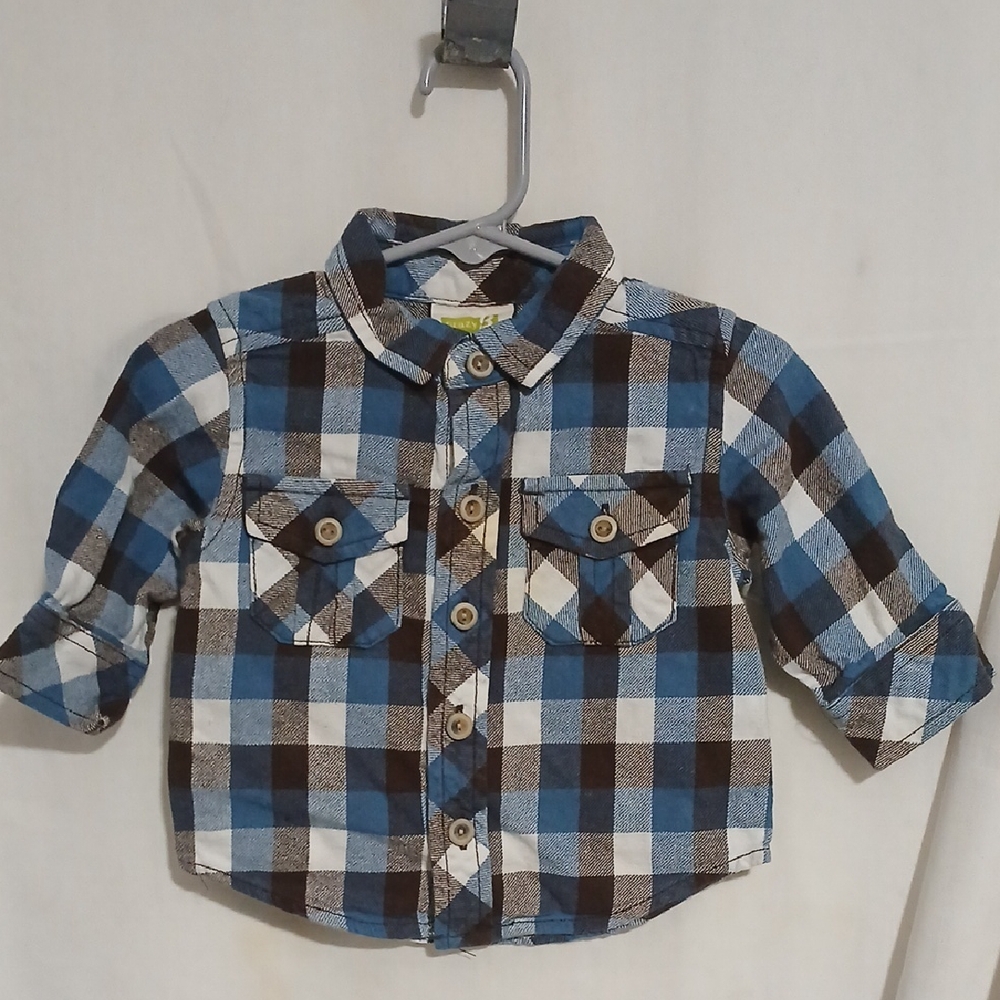 Crazy 8 Blue and Brown Checkered Infants Shirt